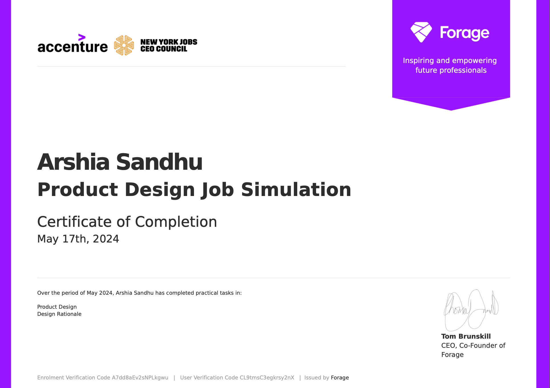 Accenture Product Design Certificate