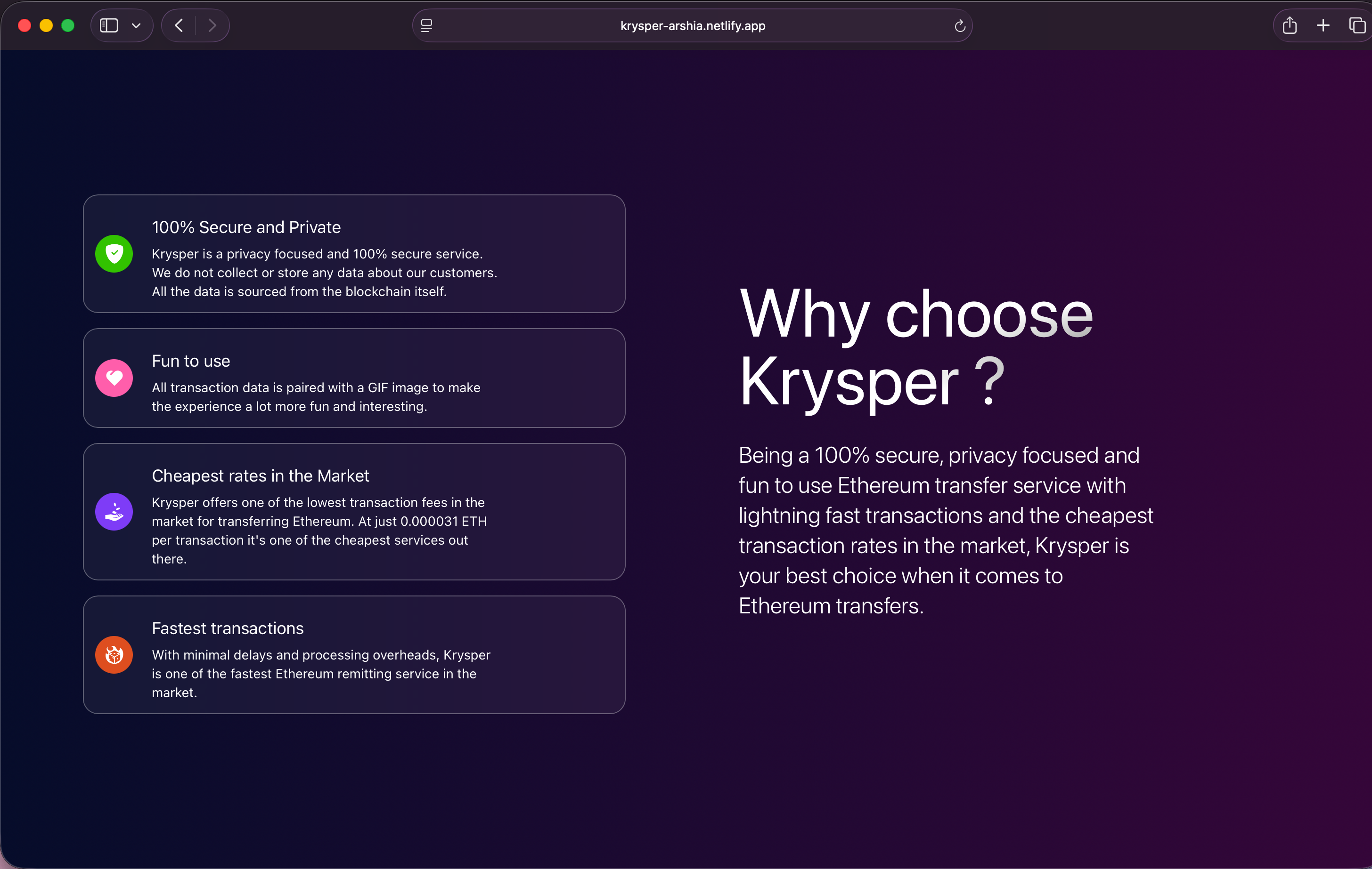 Krysper - Project Screenshot